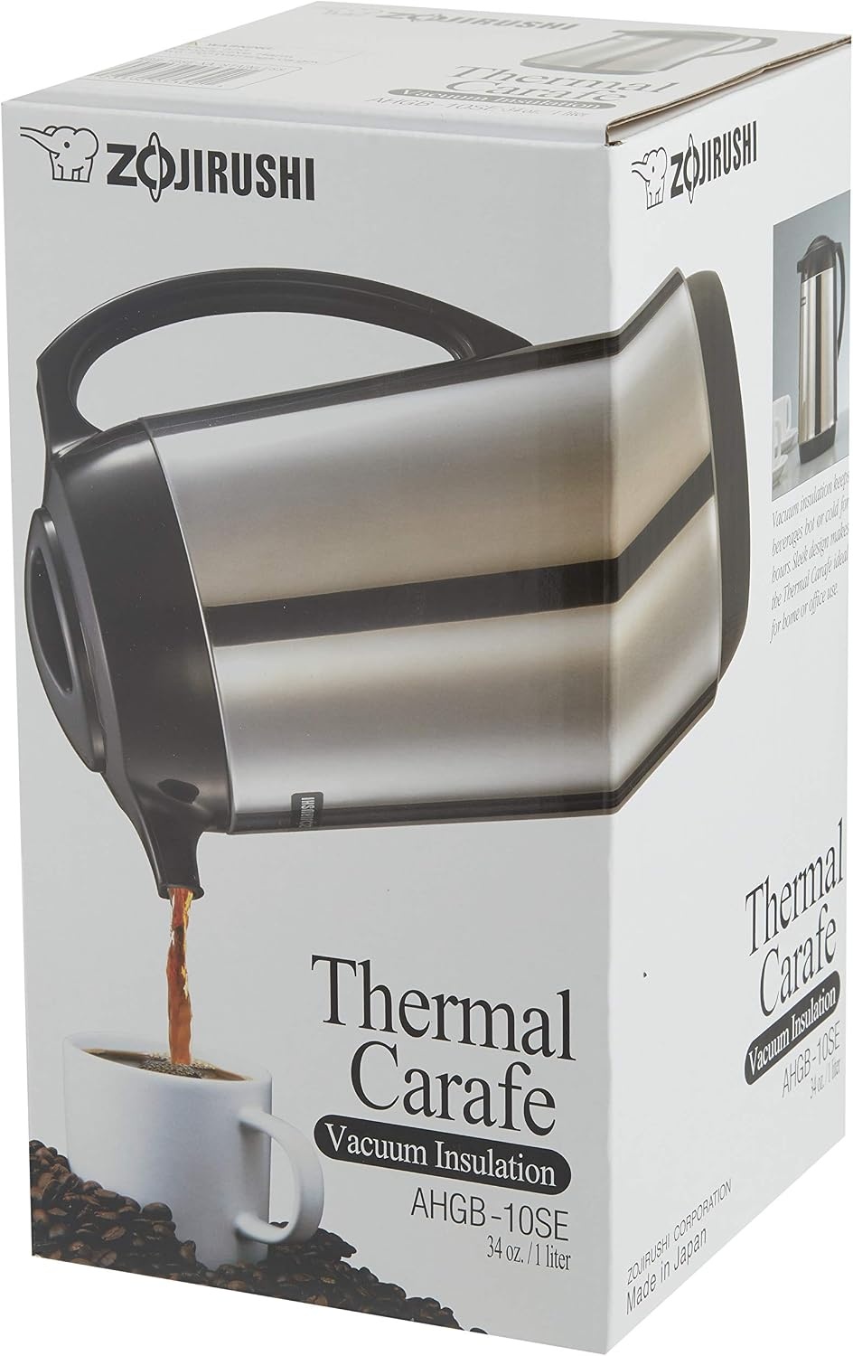 image:imageZojirushi AHGB10SE Thermal Serve Carafe 34 oz 10 liter Polished Stainless Steel Made in Japan