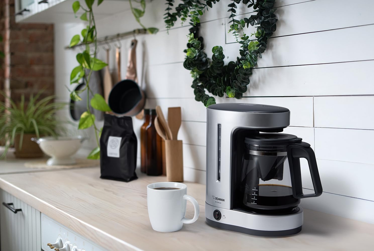 image:imageZojirushi ECDAC50BA ZUTTO Coffee Maker 5 Cups Black PFASfreeSilver