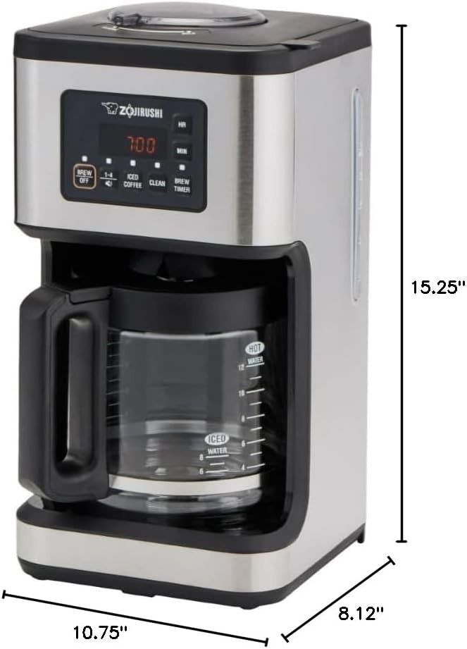 image:imageZojirushi ECESC120 Coffee Maker Dome Brew Programmable StainlessSteel and BlackProgramable