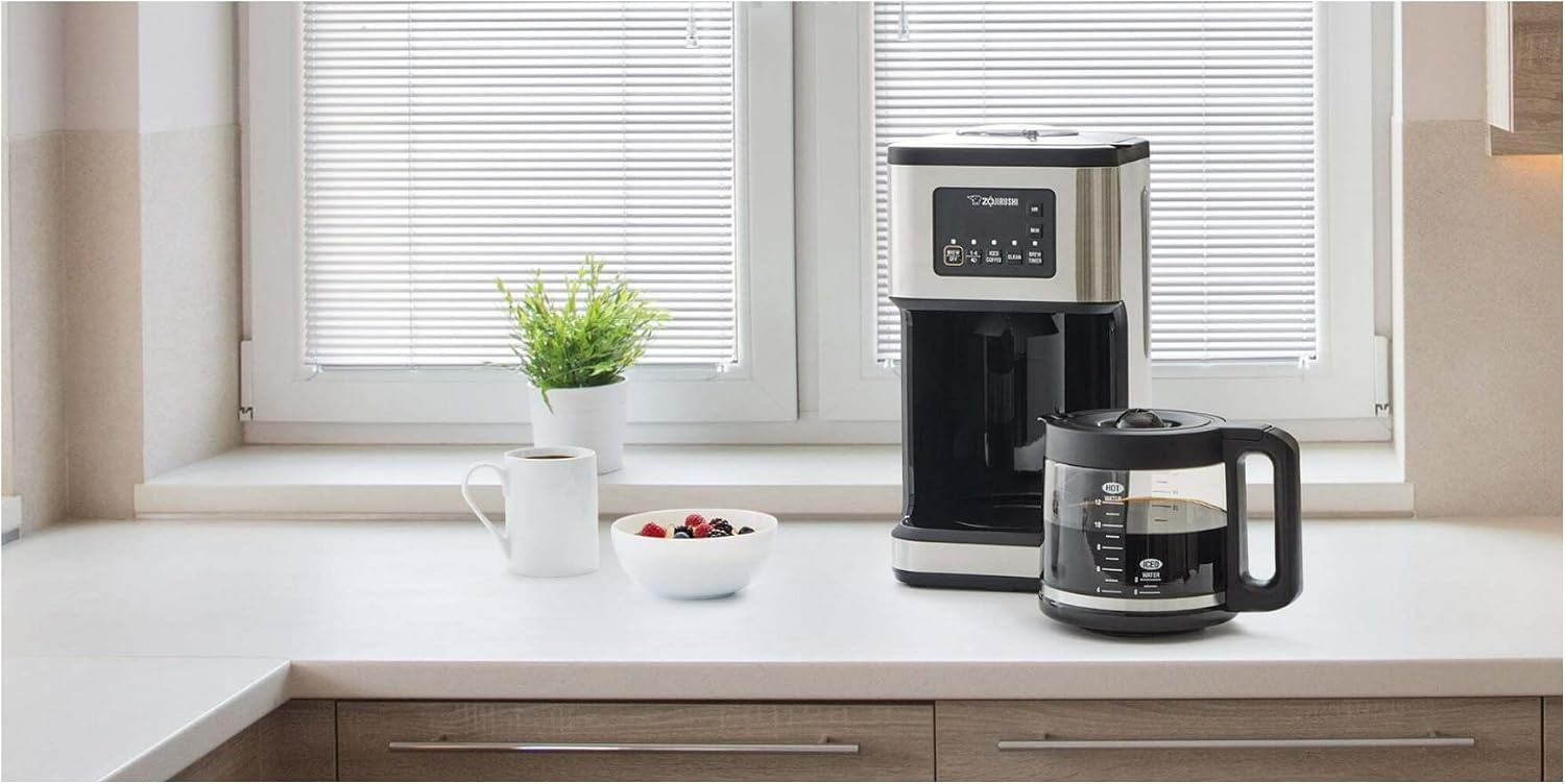image:imageZojirushi ECESC120 Coffee Maker Dome Brew Programmable StainlessSteel and BlackProgramable