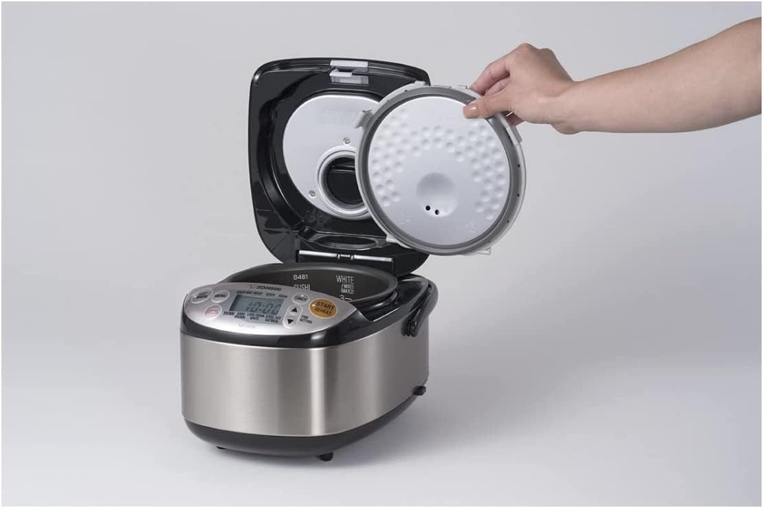image:imageZojirushi Micom 3Cup Compact Size Multiple Settings Stainless Steel Made BuiltIn Retractable Power Cord and Easy to Transport Rice Cooker and WarmerStainless Black