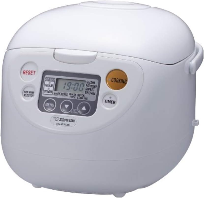 image:imageZojirushi NSWAC10WD 55Cup Uncooked Micom Rice Cooker and WarmerWhite