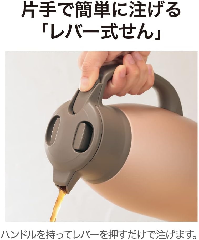 image:imageZojirushi SHHC10AD Stainless Steel Vacuum Carafe 1Liter Matte NavyMatte Copper
