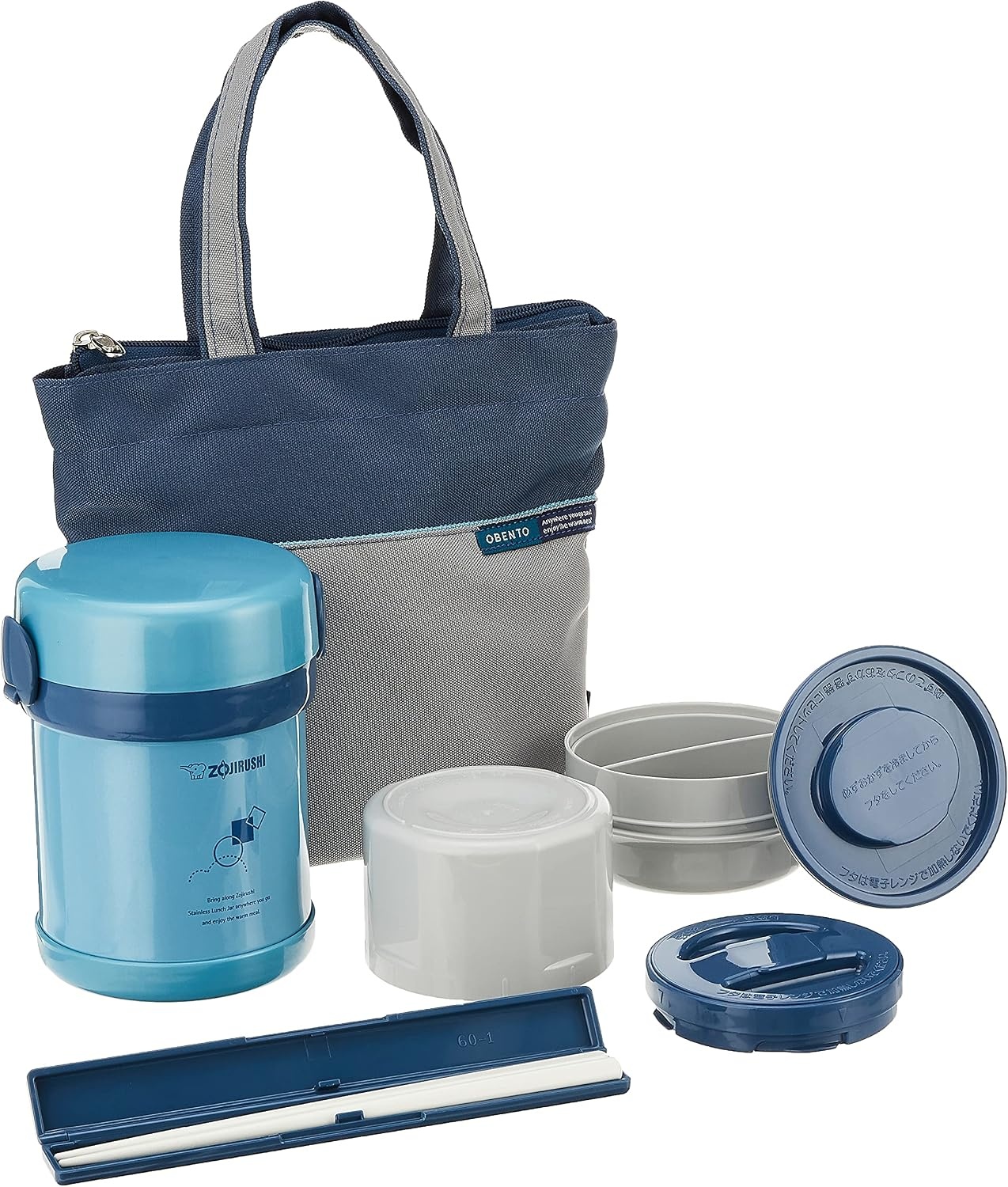image:imageZojirushi SLMEE07AB MsBento Stainless Lunch Jar Aqua BlueOne size