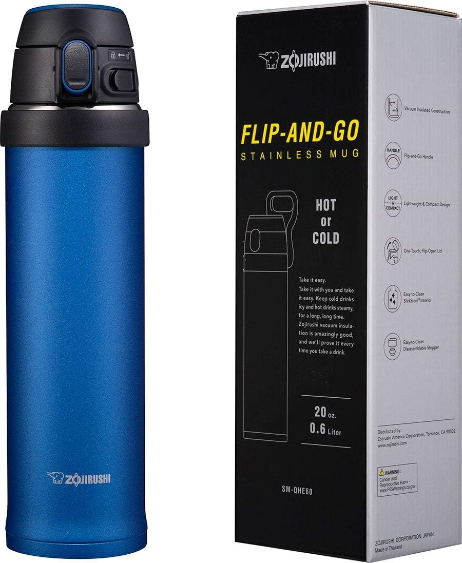 image:imageZojirushi SMQHE60GK FlipandGo Stainless Mug 20Ounce TealAzul cobalto