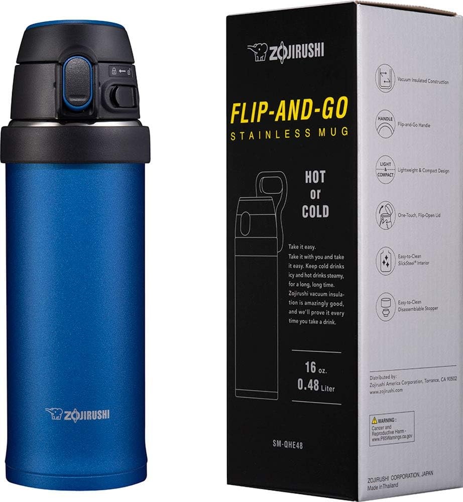 image:imageZojirushi SMQHE60GK FlipandGo Stainless Mug 20Ounce TealCobalt Blue