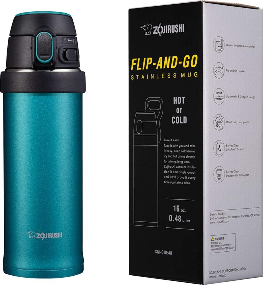 image:imageZojirushi SMQHE60GK FlipandGo Stainless Mug 20Ounce TealTeal
