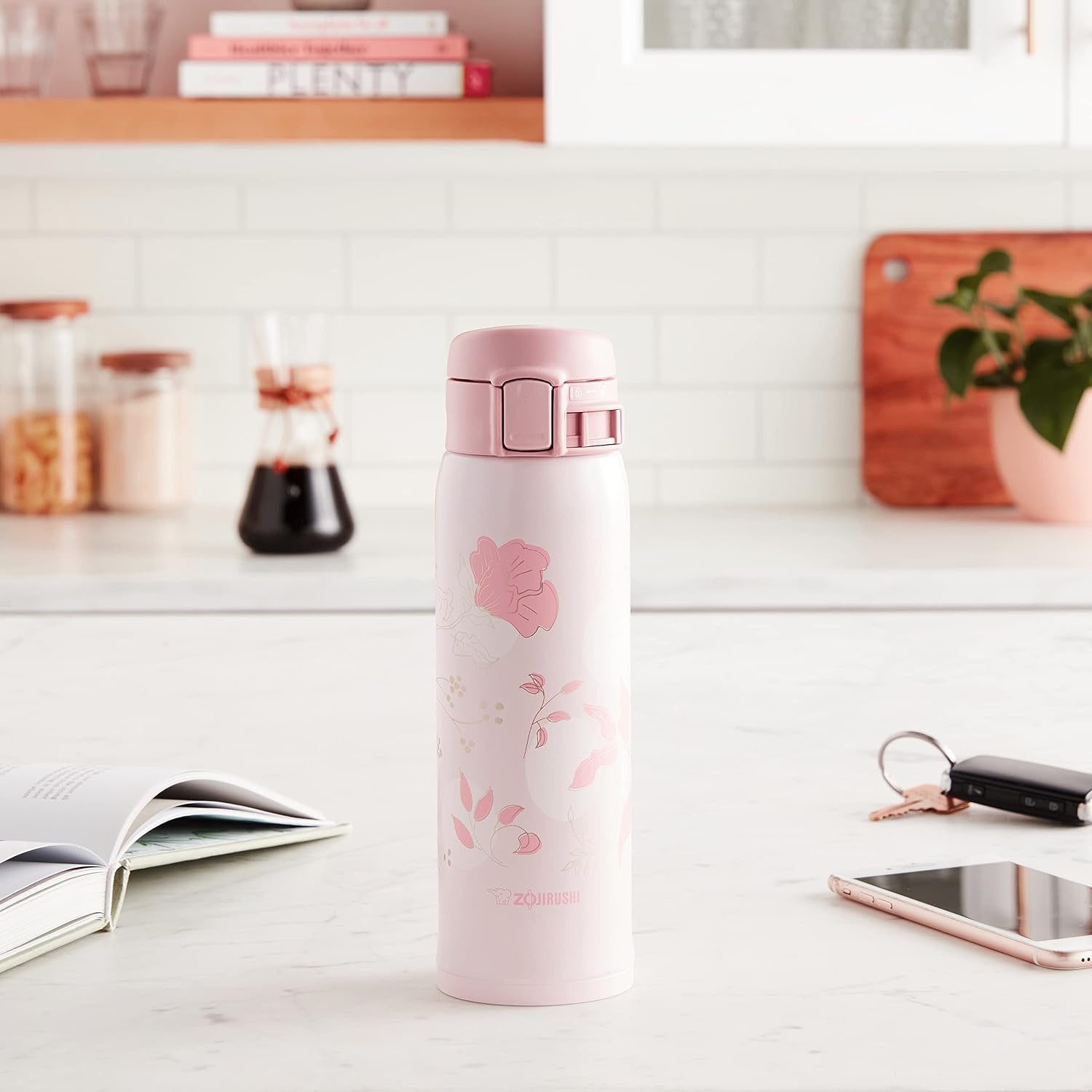 image:imageZojirushi Stainless Mug 1 Count Pack of 1 Beige Gold 20 ouncesBloom Pink
