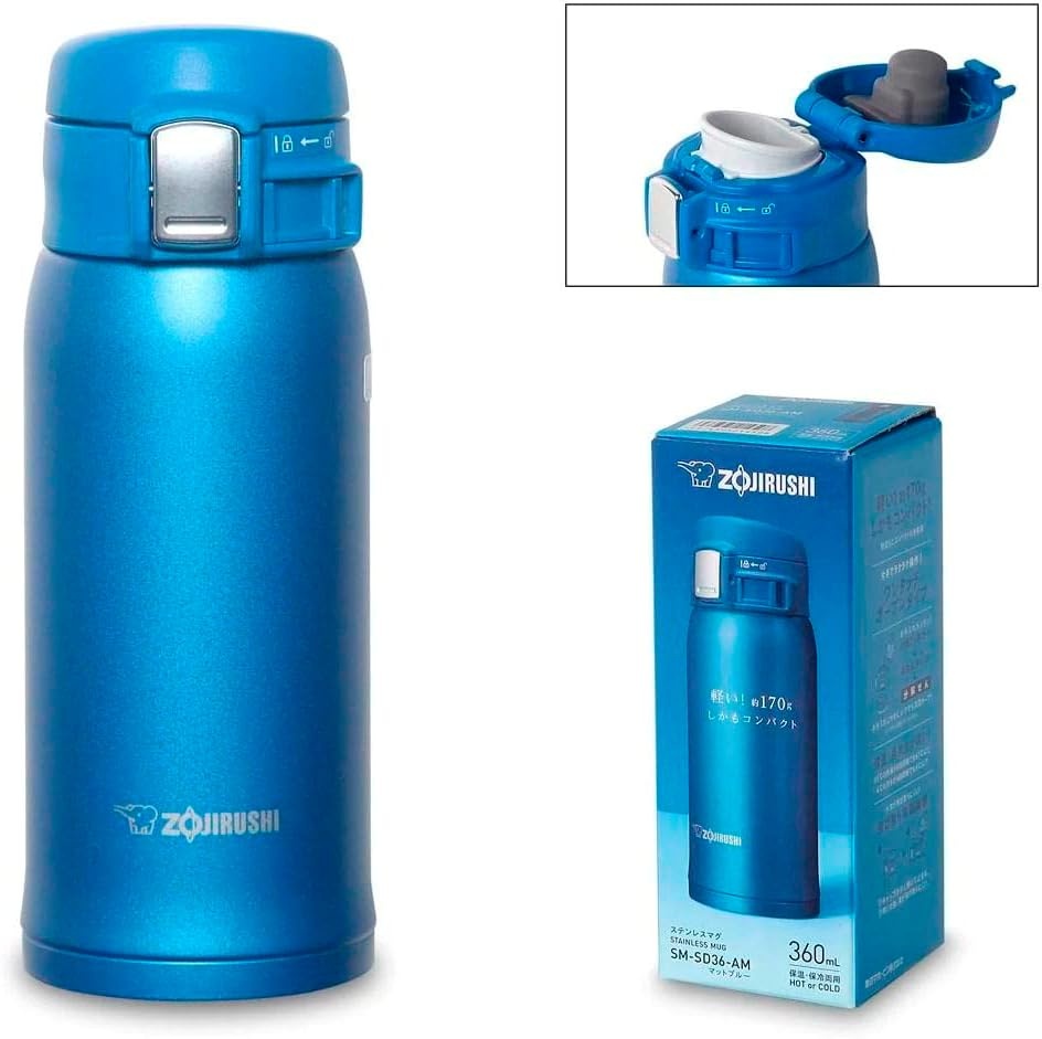image:imageZojirushi Stainless Mug 1 Count Pack of 1 Beige Gold 20 ouncesMatte Blue