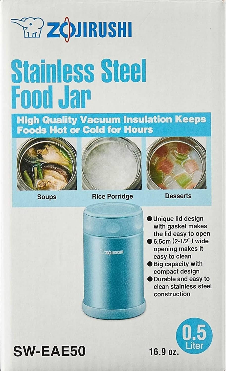 image:imageZojirushi Stainless Steel Food Jar Medium Dark BrownAqua