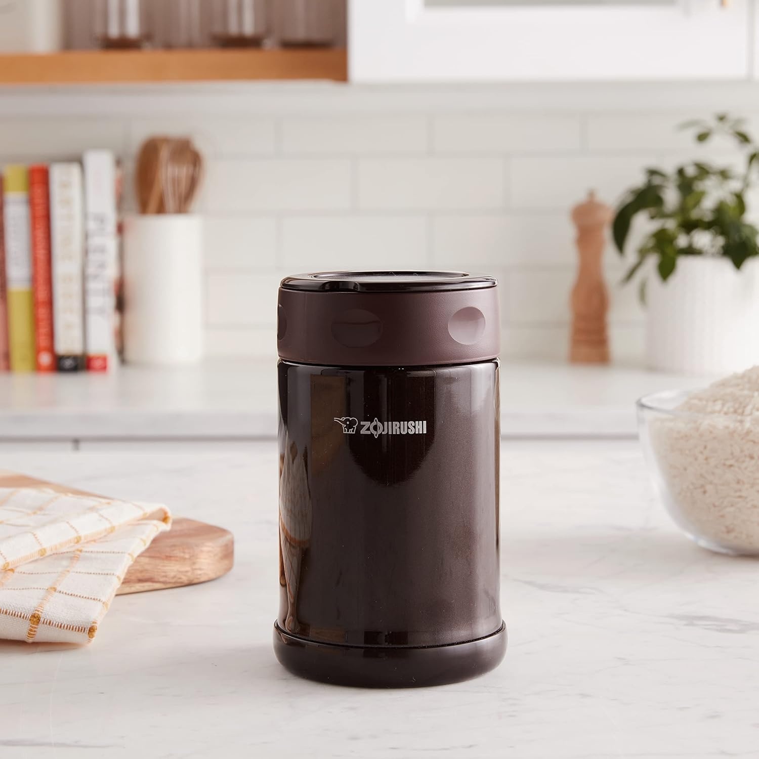 image:imageZojirushi Stainless Steel Food Jar Medium Dark BrownDark Brown