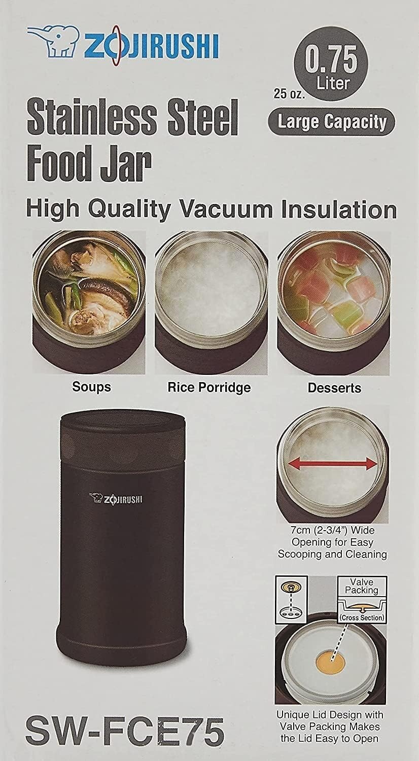 image:imageZojirushi Stainless Steel Food Jar Medium Dark BrownDark Brown