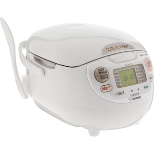Zojirushi Ns ZCC10 Neuro Fuzzy Rice Cooker and Warmer (White)(5.5-Cup uncooked rice)